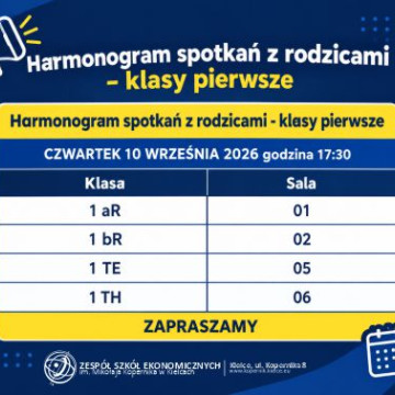 Harmonogram spotkań z rodzicami - klasy pierwsze